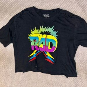 Cropped Band Tee: Medium, small stain